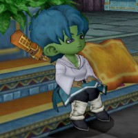 画像：いすにすわる[撮影場所：ドルワーム王国　美容院]