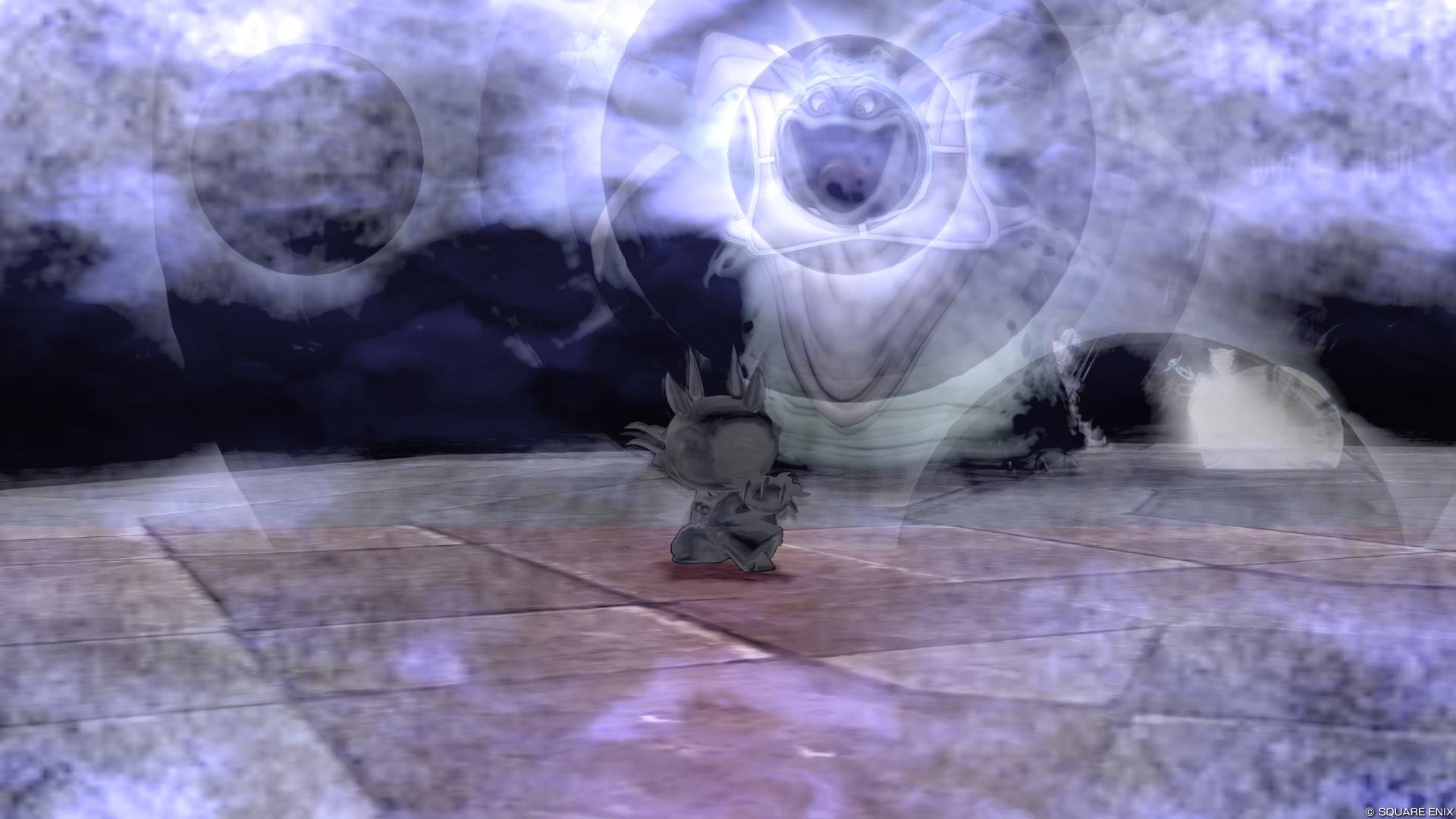 石に向かって大声を張り上げるムドー