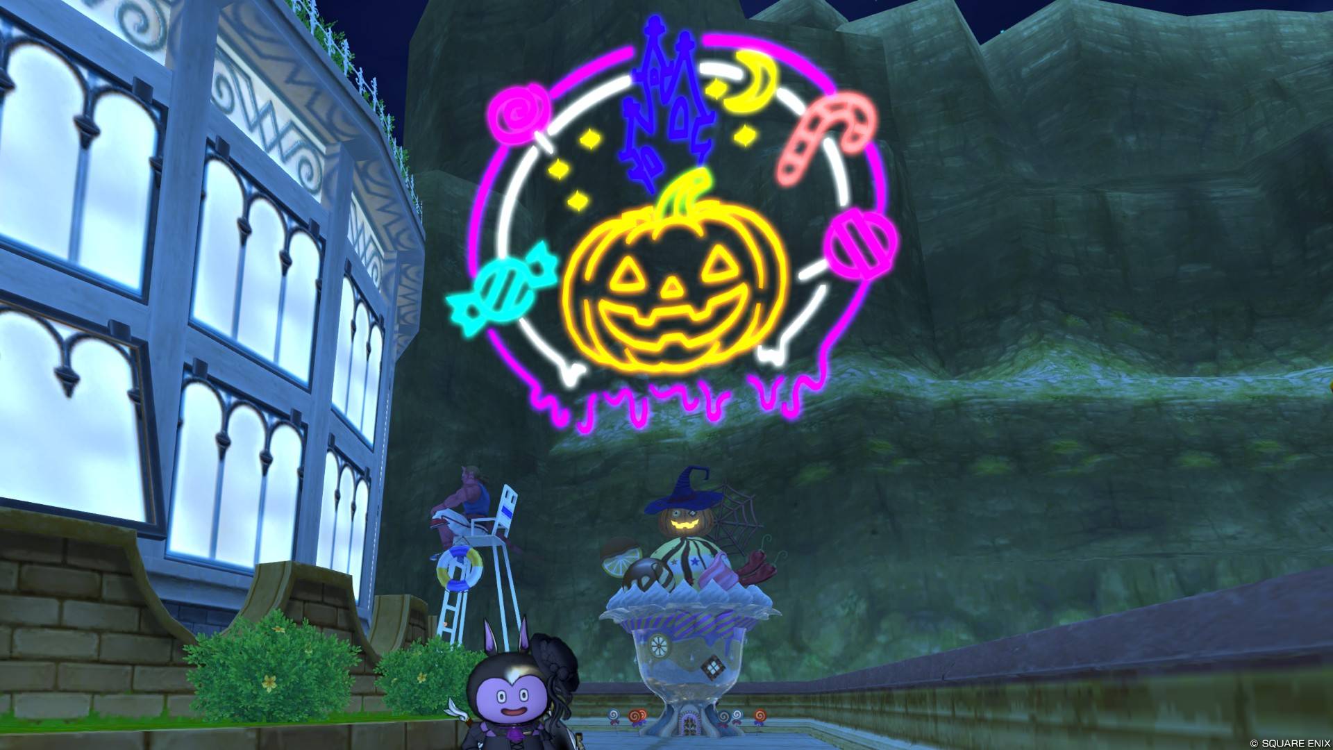 パーフェク塔、ハロウィンのネオン